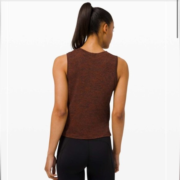 Lululemon Train to Be Tank Crop Mesh Top Slits '21 Boxy Stretch Seamless Shirt L - Picture 8 of 16